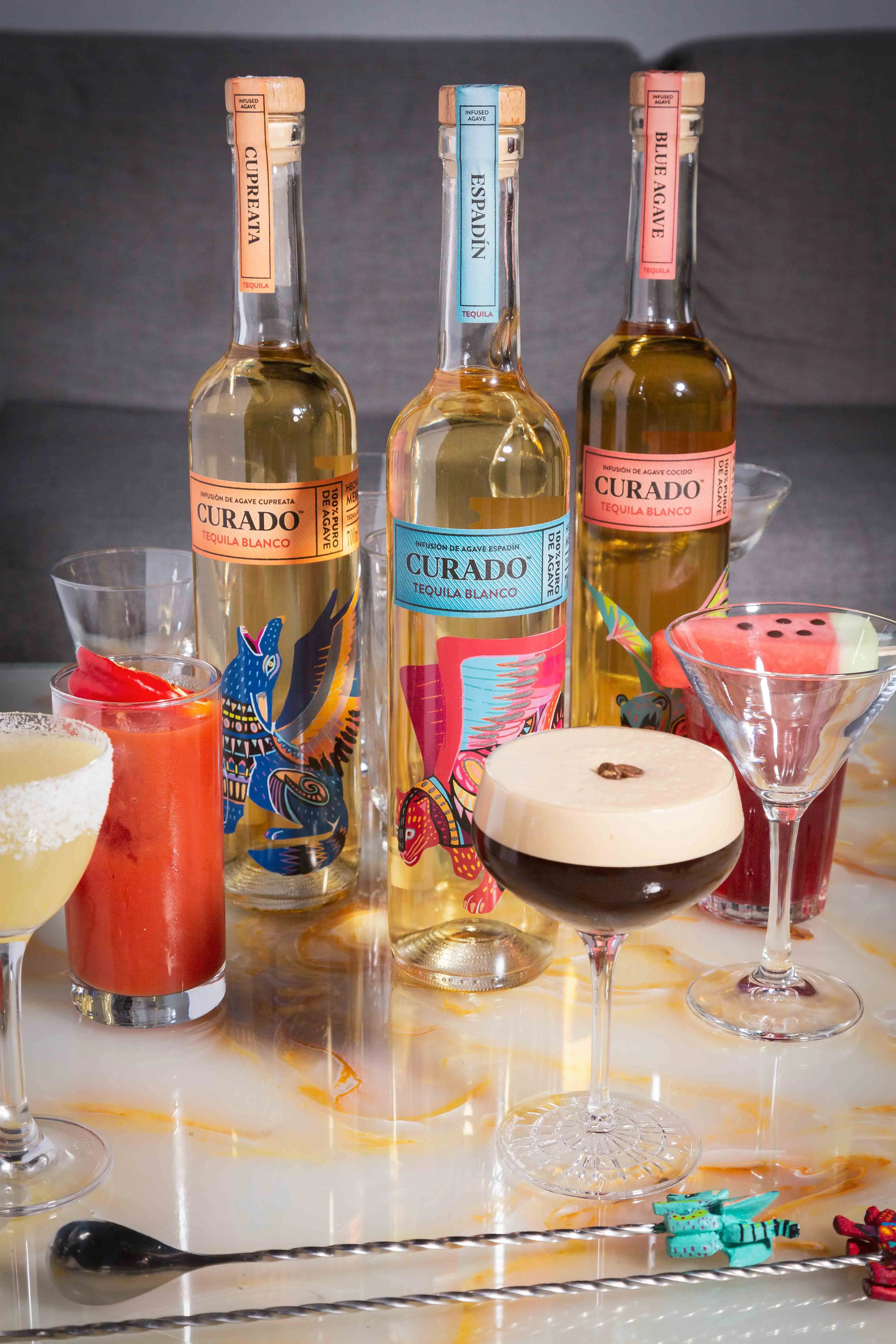 CURADO BLUE WEBER AGAVE BOXES OF 40% ALCOHOLIC BEVERAGE TEQUILA DRINK MADE IN MEXICO. PERFECT FOR COCKTAILS AND PARTIES