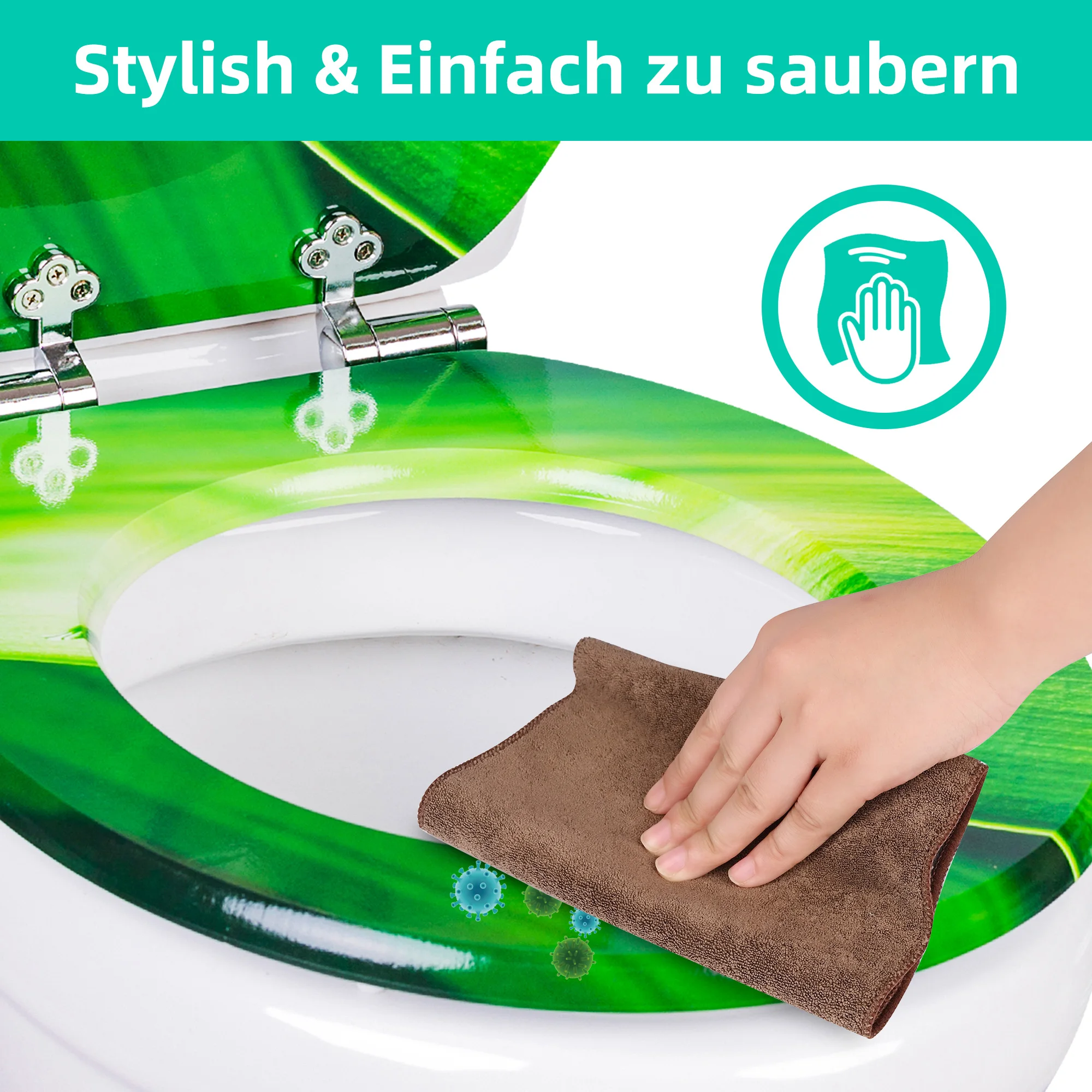 three-sides Printed Soft Close Hinge Toilet Cover Easy Installation Wood Mdf Bathroom Toilet Seat