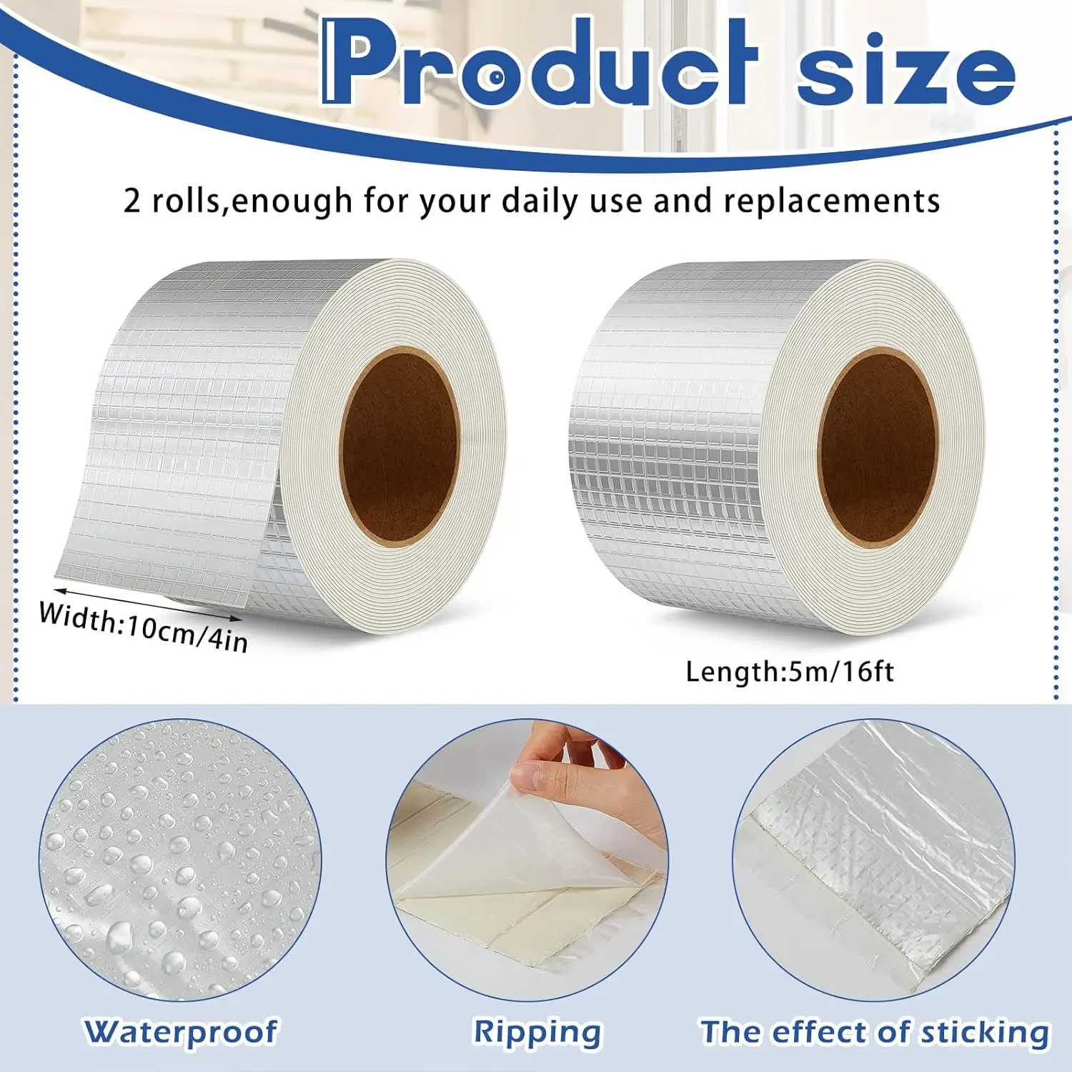 Waterproof Butyl Rubber Tape Waterproof Tape Butyl Rubber Foil Tape Leak Multipurpose Outdoor Waterproof Leak Repair