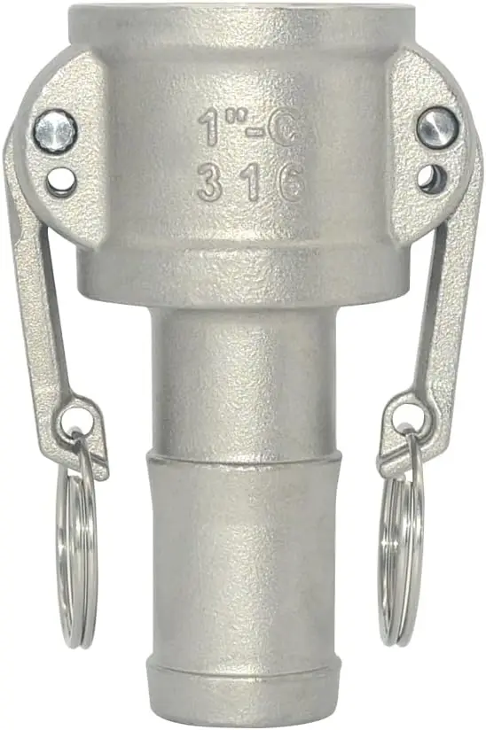 SS Type C Cam and Groove Fitting - 1Male NPT Hose Fitting Includes Camlock Gasket Fitting