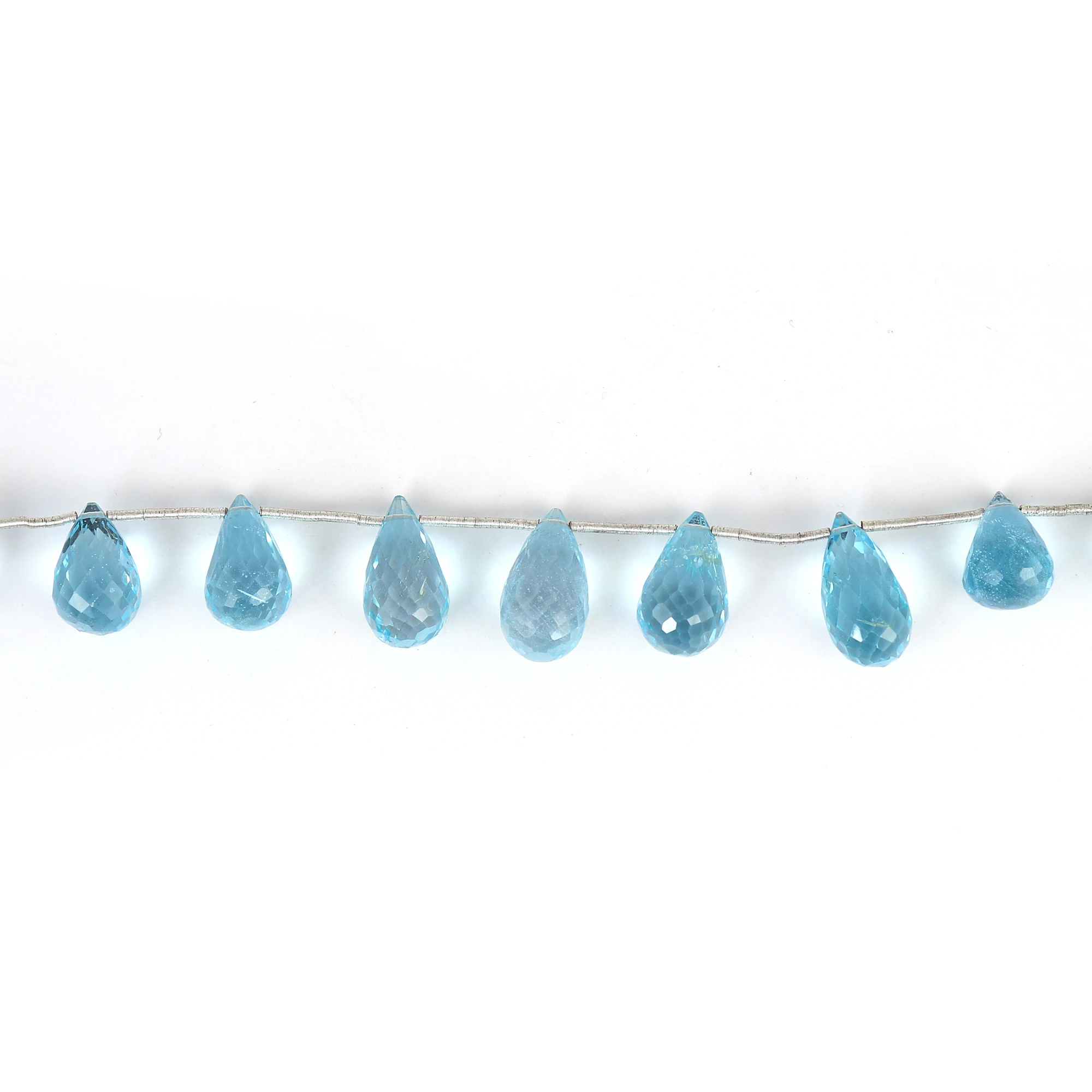 Loose faceted drill strand cut Natural sky blue topaz machine beads Jewelry Making Stone Calibrated Gemstones