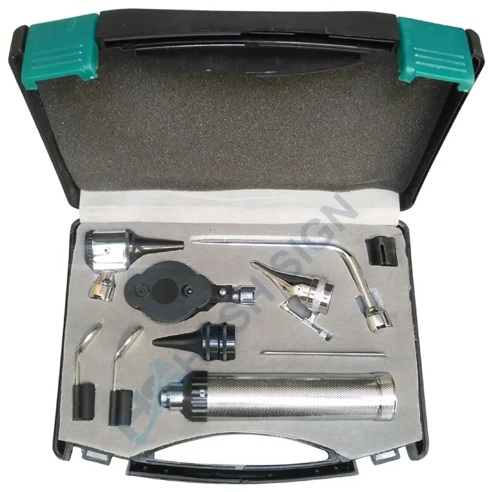 Professional ENT Opthalmoscope Otoscope Diagnostic Set / Throat Surgical Diagnostic Kit With Metal Handel / Clinic Diagnose Set