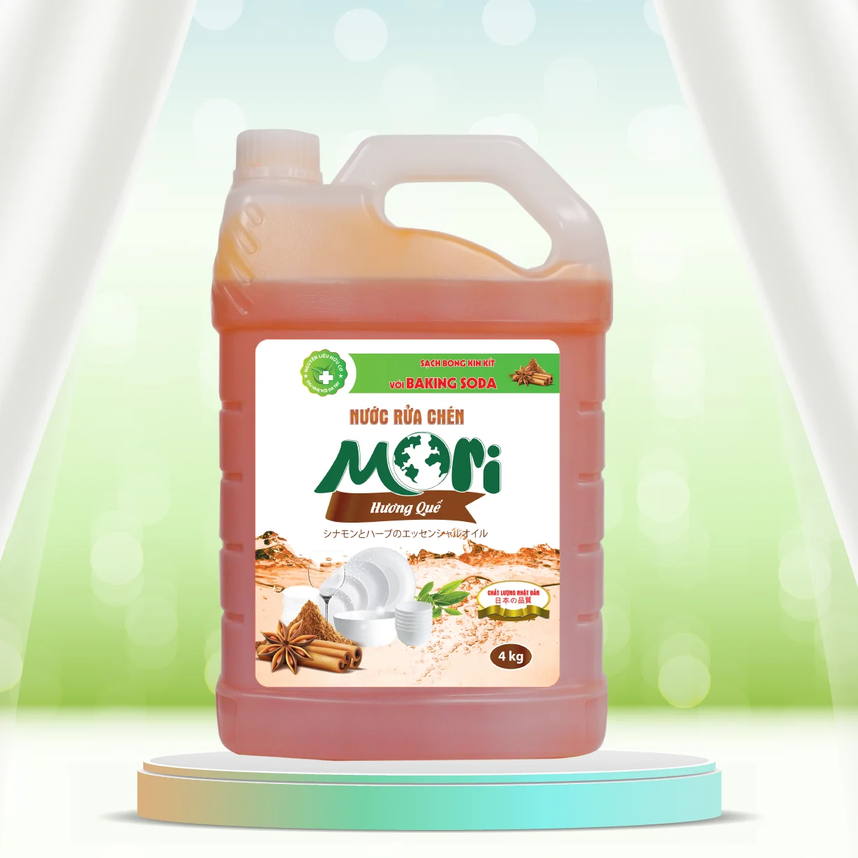 HOT DEAL MORI DISHWASHING LIQUID - CINNAMON SCENT 4KG SAFE PRODUCT FOR SENSITIVE SKIN