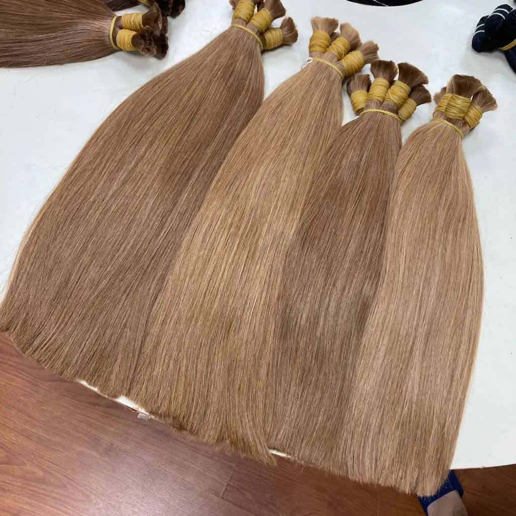 Human Hair Cuticle Aligned Bulk Raw Hair Human Remy Hair Extensions