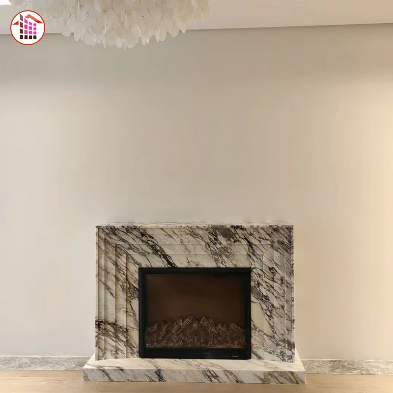 Indoor Hand Carved White Natural Marble Stone French Style Fireplace Mantle Surround For Fireplace Carrara Marble Fireplace