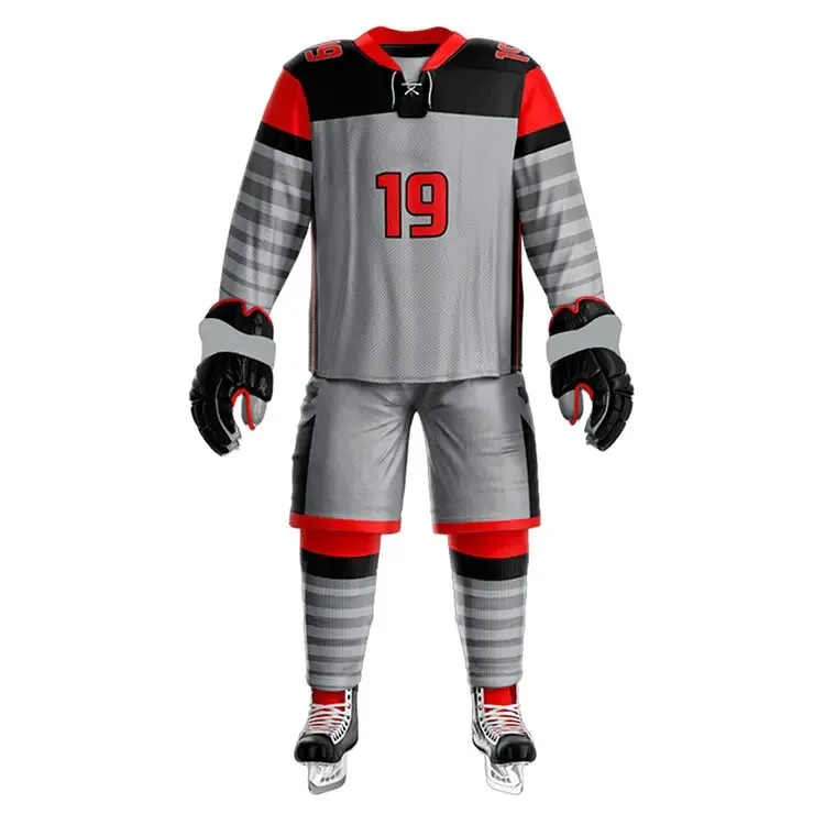 Wholesale Ice Hockey Uniform Custom Made Sublimation Print Logo Blue Design Team Youth Mens Hockey Uniform