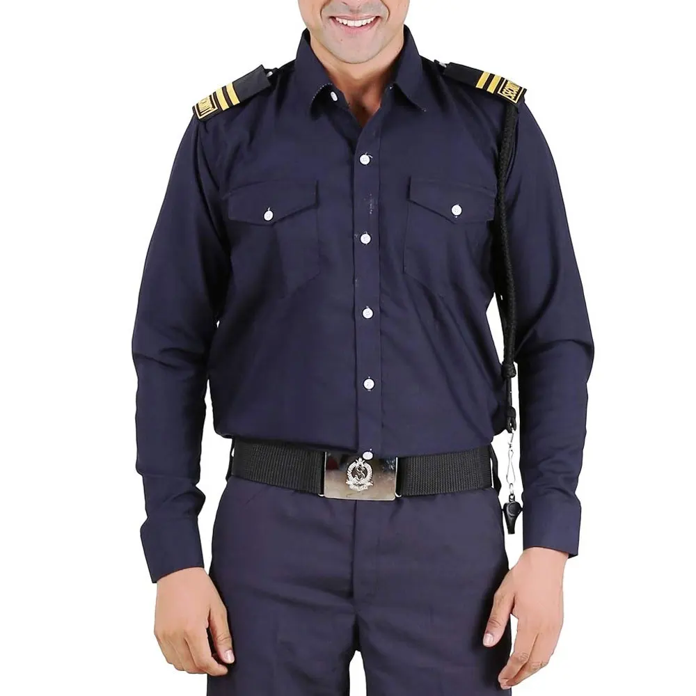 Custom Factory Price blue design Warden Staff Work wear Security Guard Uniform Men Jacket and Trousers Sets