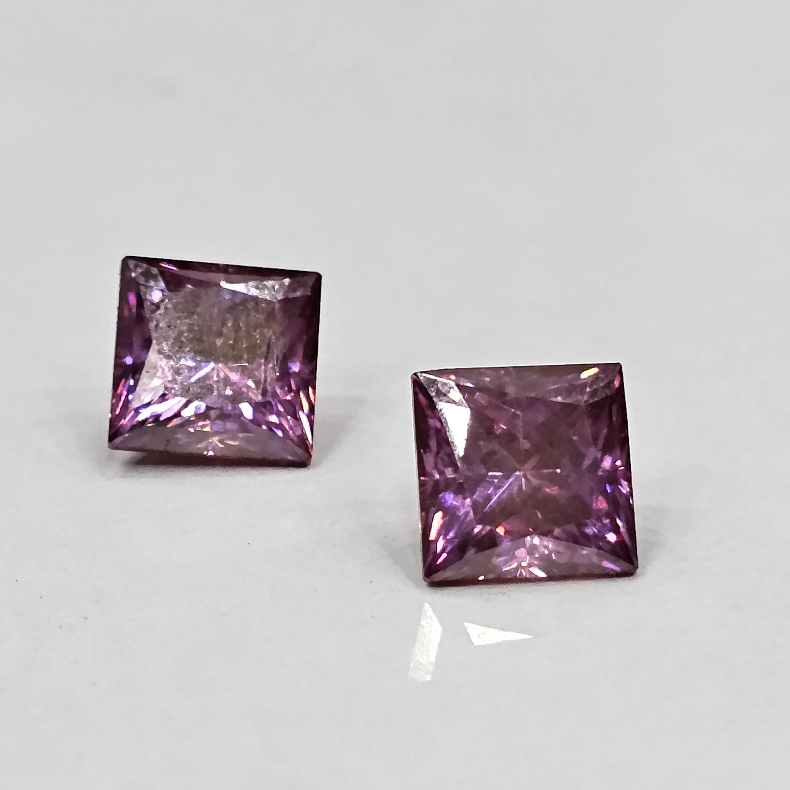 Customizable 8mm Pink Moissanite Loose Excellent Quality Diamond Square Shape Composed Crystal Quartz Zirconia Jewelry Making