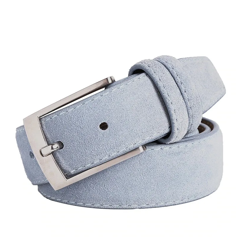 Men fashion leather belts without silver snap on belt genuine leather belt without buckle for men