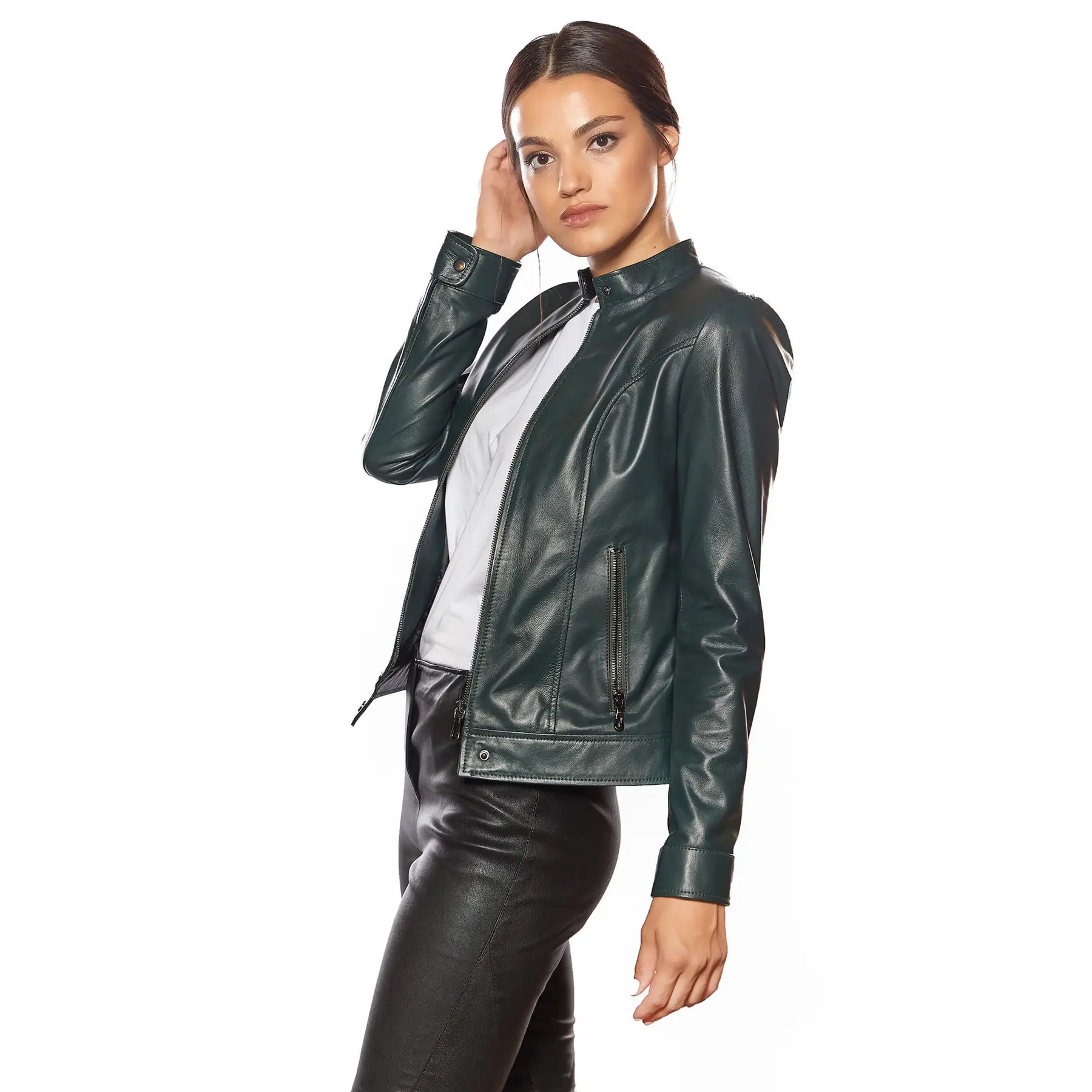 Custom Women Clothing High Quality Leather Fashion Jacket for Women