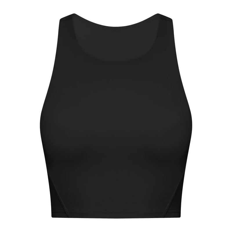 Nepoagym Women FLAME Crop Tank Top Bra High Neck Sport Top with Built in Bra Racerback Workout Tanks for Running Yoga Fitness