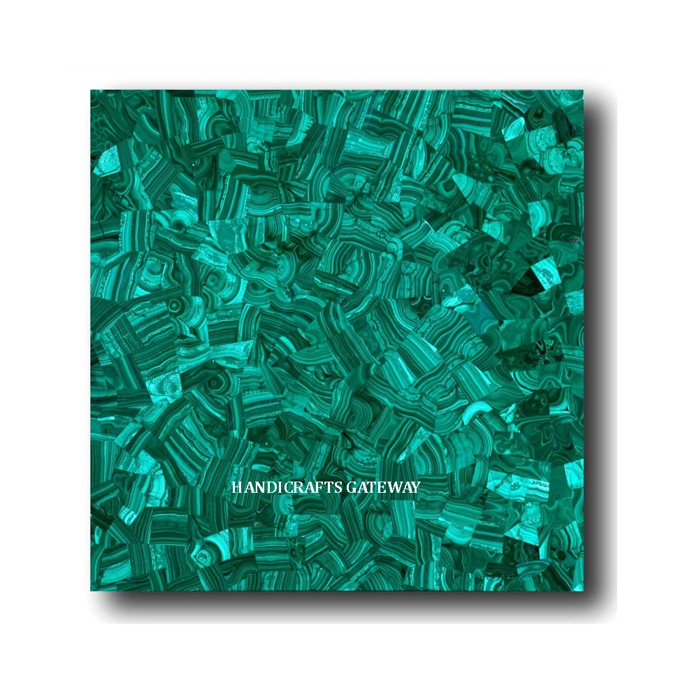 Malachite Stone Tile For Home Decoration Kitchen And Hotels Office Used The Green Color Natural Stone Malachite Tile Floor Use
