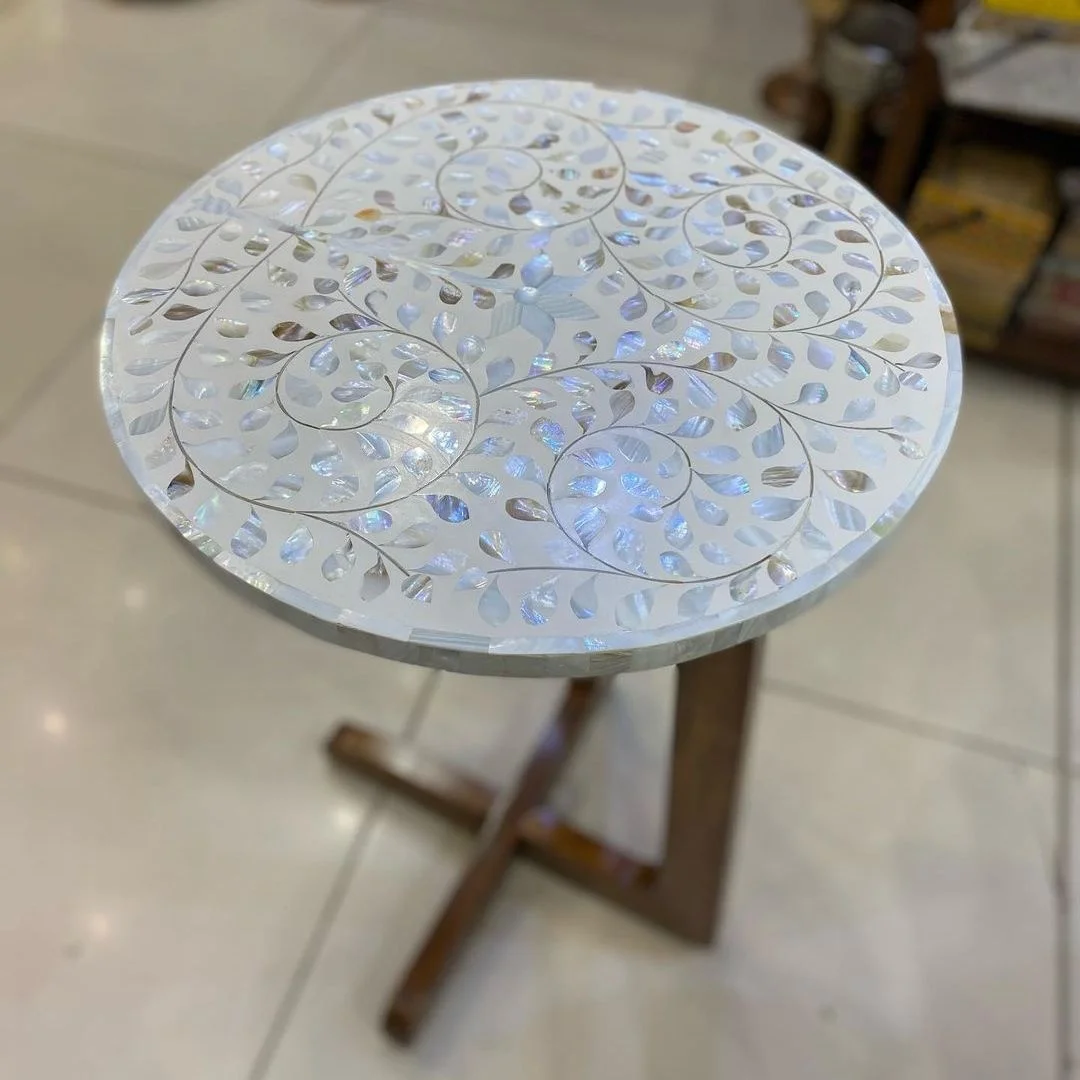 New design Round Mother of pearl Coffee Table Luxury Home Furniture Rustic Antique  Modern