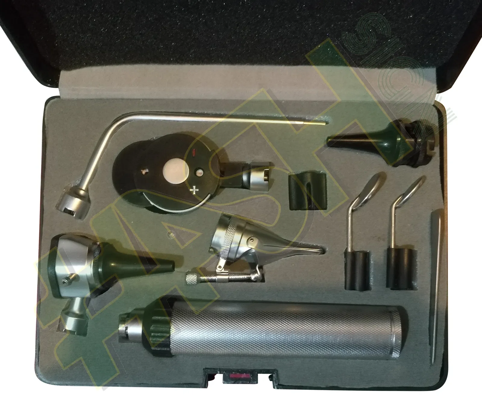 Professional ENT Opthalmoscope Otoscope Diagnostic Set / Throat Surgical Diagnostic Kit With Metal Handel / Clinic Diagnose Set