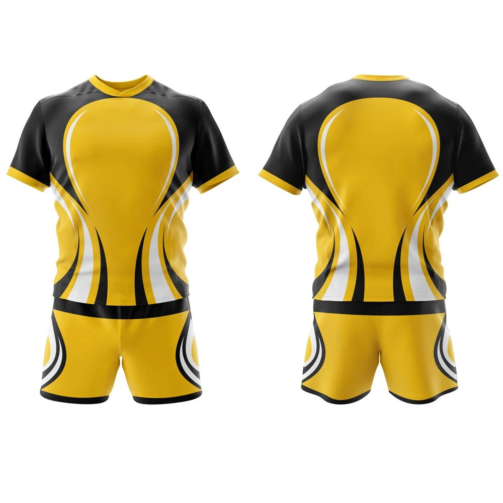 Wholesale 2024 OEM New Design  Custom Made Breathable Material 100% Polyester Rugby Uniform 2024 New Design Rugby Uniform