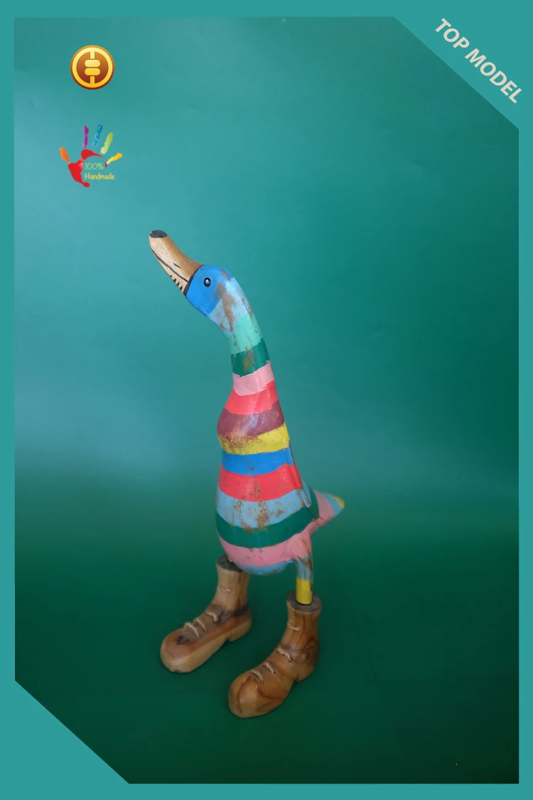 Wood Animal Decoration Bamboo Root Duck 100% Handmade Home and Garden Decoration