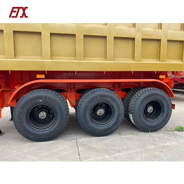 Dump semi-trailer 40t 50t truck 3-axle U-shaped dump semi-trailer tractor hydraulic mining trailer