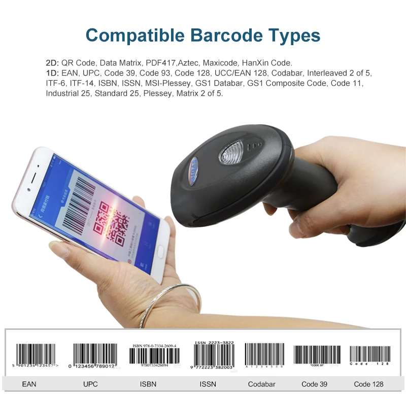 Syble Hot Selling 2D Wireless Barcode Scanner XB-6208RB factory barcode scanner