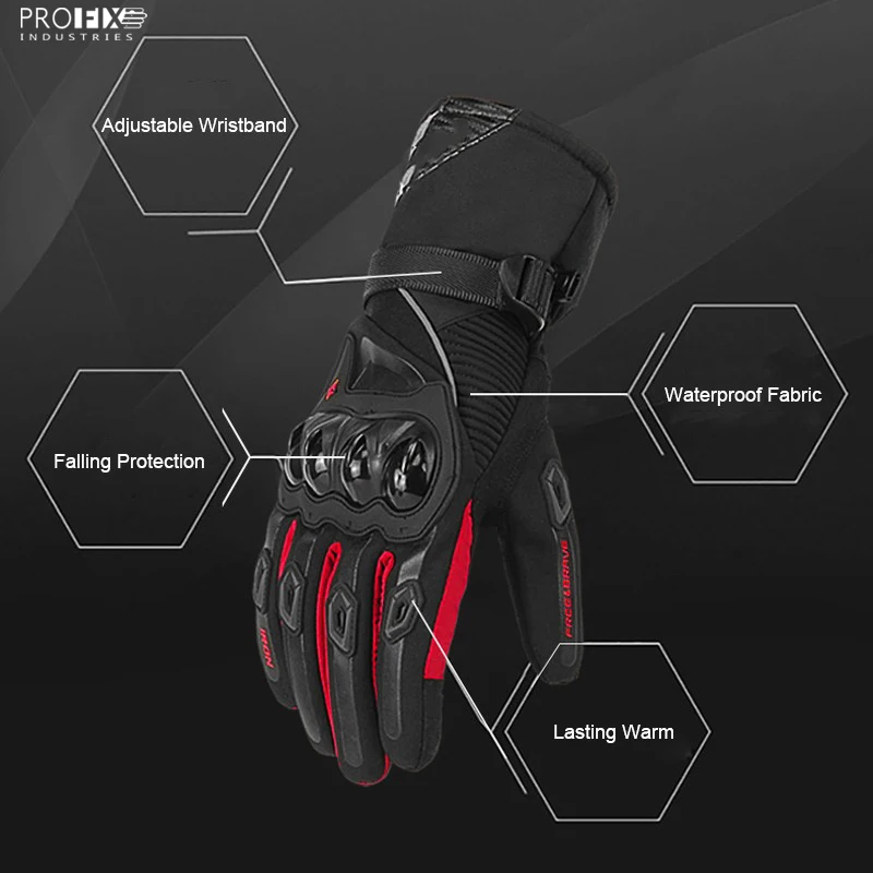 Customized Logo Printed Full Finger Waterproof Motorcycle Professional Motorbike Racing Gloves