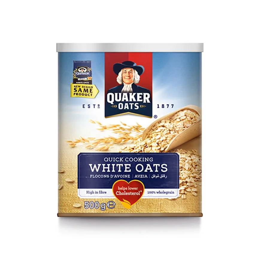 QUAKER CEREAL WHITE OATS TIN 500 GM wheat grain Oats