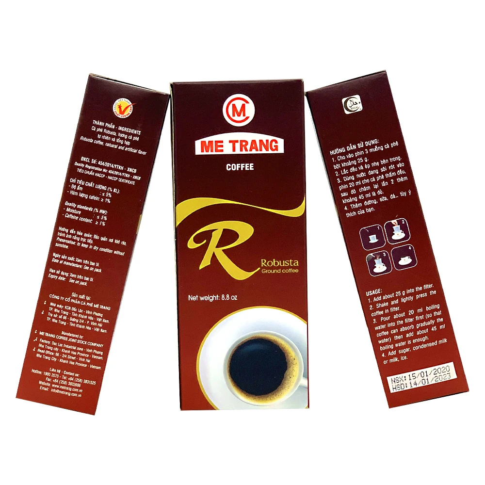 Ground coffee wholesale -  Black coffee medium roasted Robusta powder coffee with bitter taste