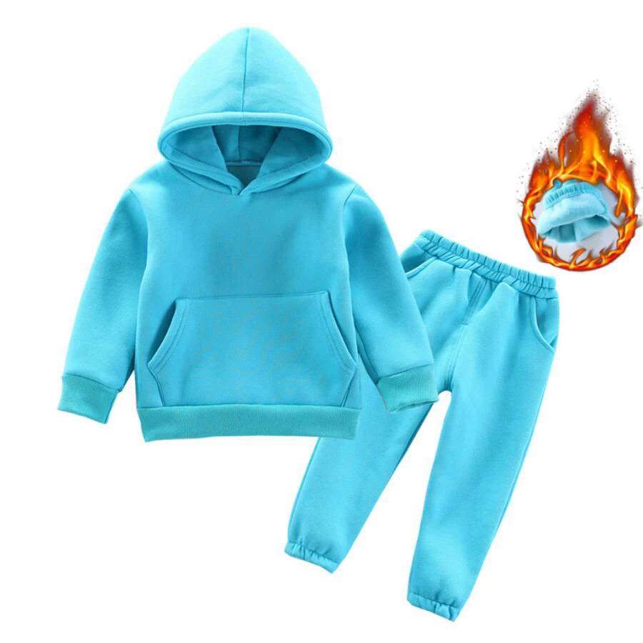 Kids Fleece Tracksuits Boys Clothing Sets High Quality Children Teenage Winter Pullover Warm Kids Tracksuits 6-15Years
