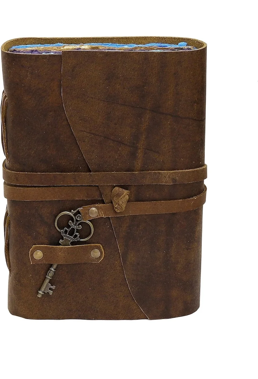 Vintage Leather Journal Antique Handmade Bound Journal with Deckle Edge Paper Diary Leather Sketchbook Drawing Journal Notebook