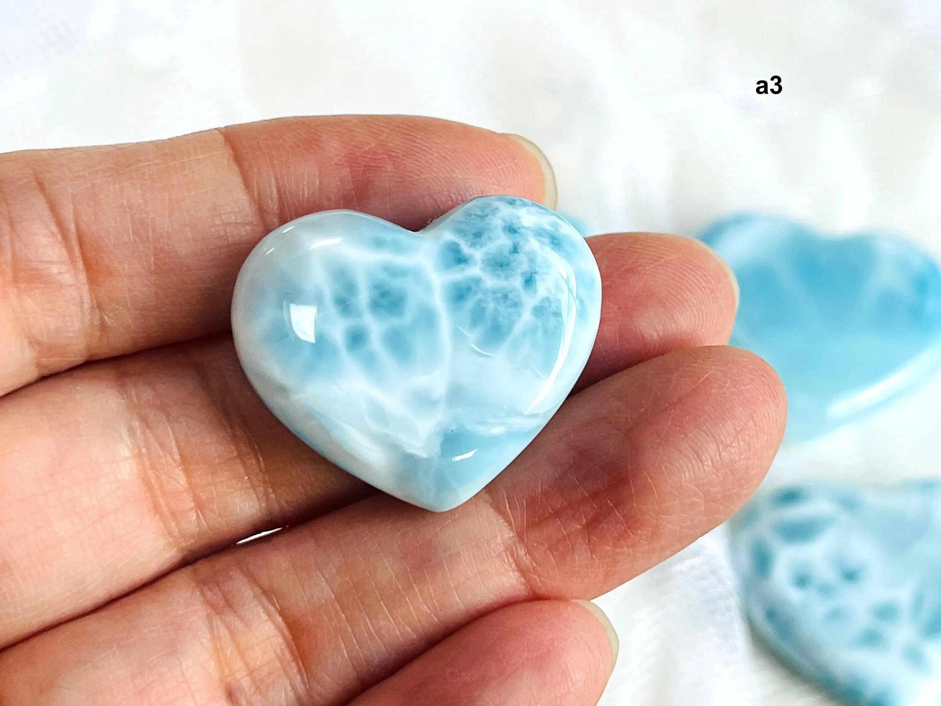 Exclusive Heart Shape  High Grade Top Quality Larimar Gemstone Heart Shape Larimar Stone Natural Loose Stone For Jewelry