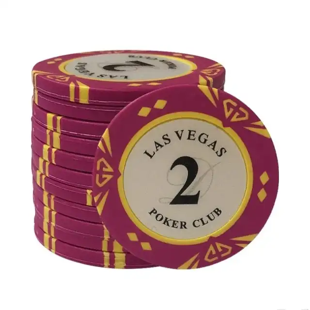 14g Casino Clay Poker Chips Inner Metal with Trim Sticker