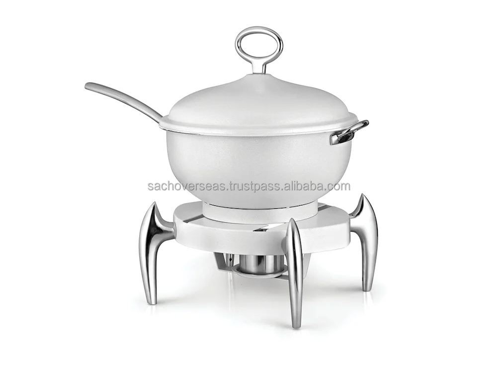 premium quality new fashion round black chafing dish with designer chafer stand  for restaurant and hotel use