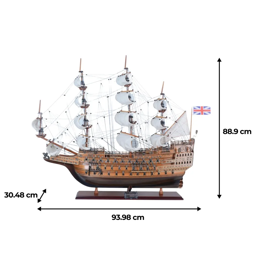 Sovereign of the Seas Ship Model 80cm (Curved sails) Handcrafted Wooden Replica