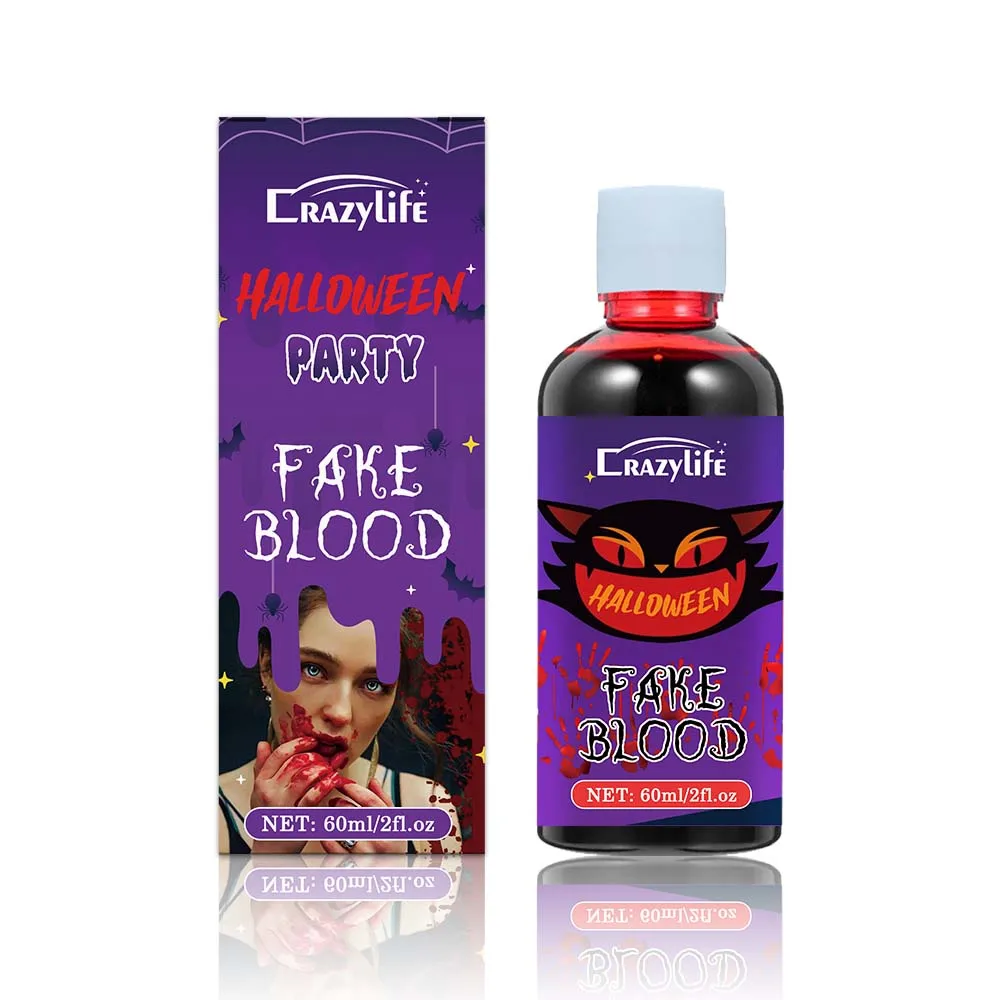 CRAZYLIFE Halloween Fake Blood Simulations Human Vampire Humans Teeth Hematopoietic Props Vomiting  Pulpbt Cos Ultra-realistic