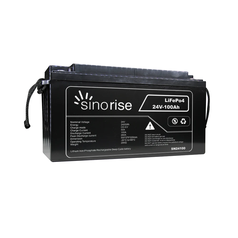 Литий-ионный аккумулятор Sinorise 12 В 24 в 100 Ач 200 ач UPS lipo Lifepo4 глубокого цикла