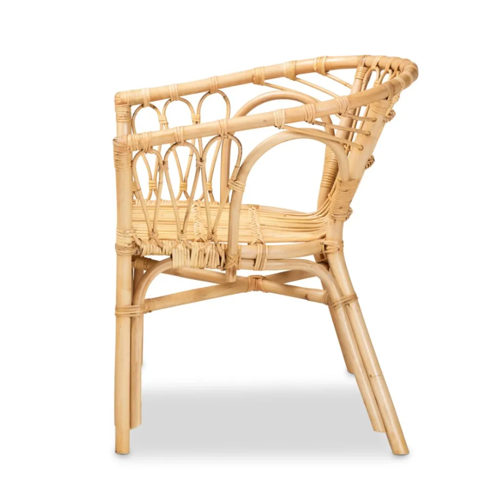 Rustic Rattan Chair Home Furniture Natural Boho Vintage Rattan Leisure Dining Chairs manufacturing in Vietnam