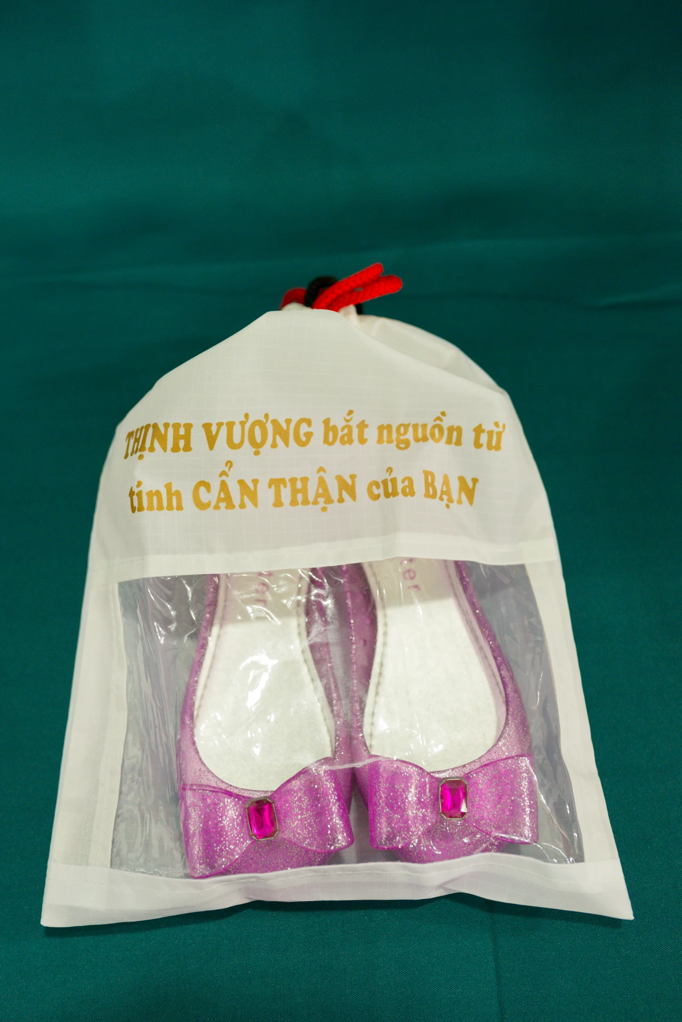High quality reasonable price dustproof polyester Drawstring Shoe Bag customized logo made in Vietnam