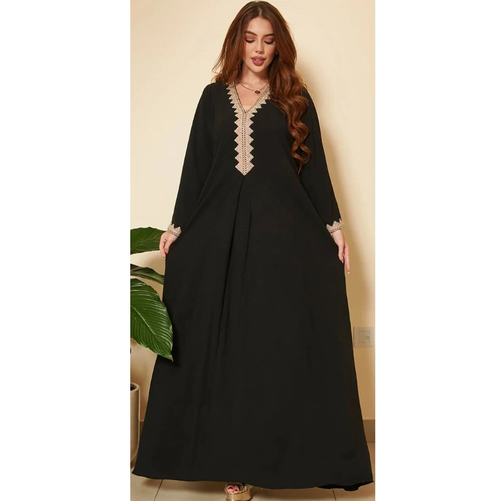 Wholesale New Trendy Modest Eid Ramadan Long Sleeve Hot Sale Ladies Wear Muslim Maxi Dress Abaya Fancy Dubai Kaftan
