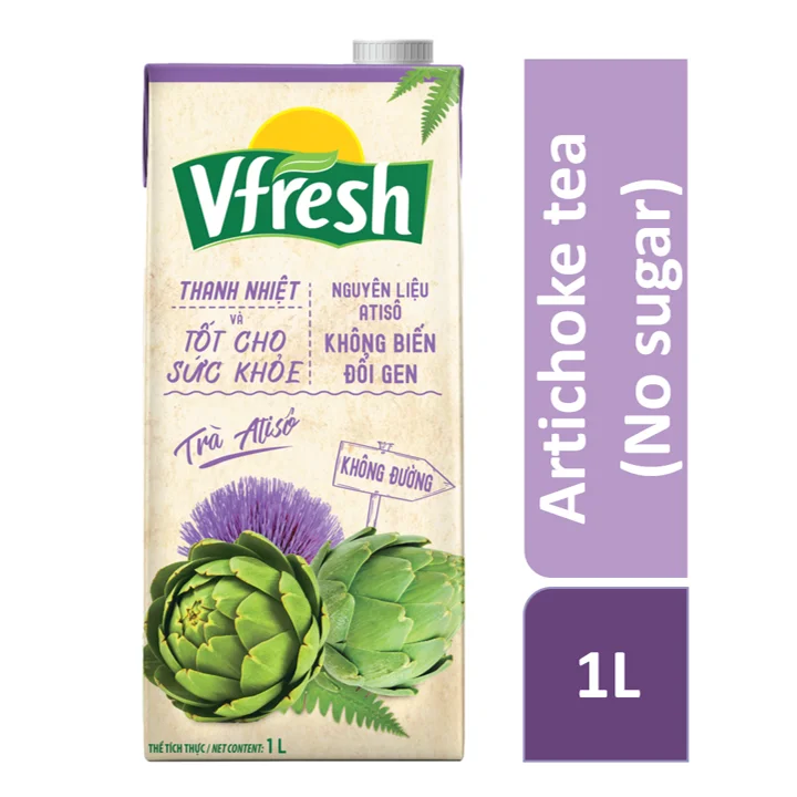 Vinamilk-Vfresh-артишочный чай-без сахара-Оптовая продажа-высокое качество-1 Л x 12 коробок в коробке GMP HALAL ISO BRC