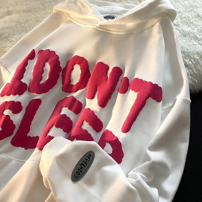 Wholesale Oversized Puff Printing Hoodies Pullover Cotton Unisex Sweatshirts Heavyweight customized 3d Puff Print Hoodie for men