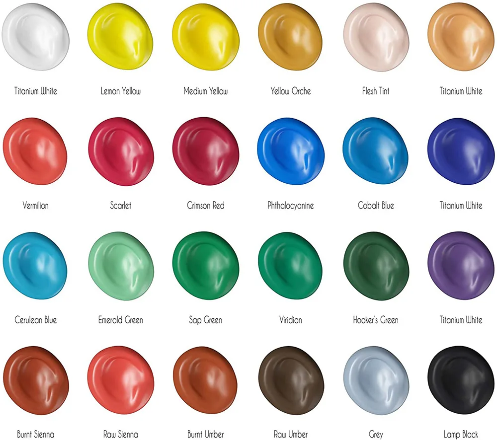 Colorful 12ml Acrylic Painting Kit Paint Supplies Set with 24 Colors,3 Brushes,Art Acrylic Paint Set for Artists Beginners