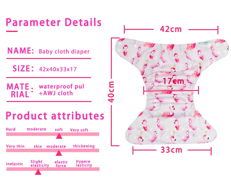 Free Samples All In One AWJ Babies Cloth Nappies Washable Wholesale Reusable AWJ Baby Cloth Diaper