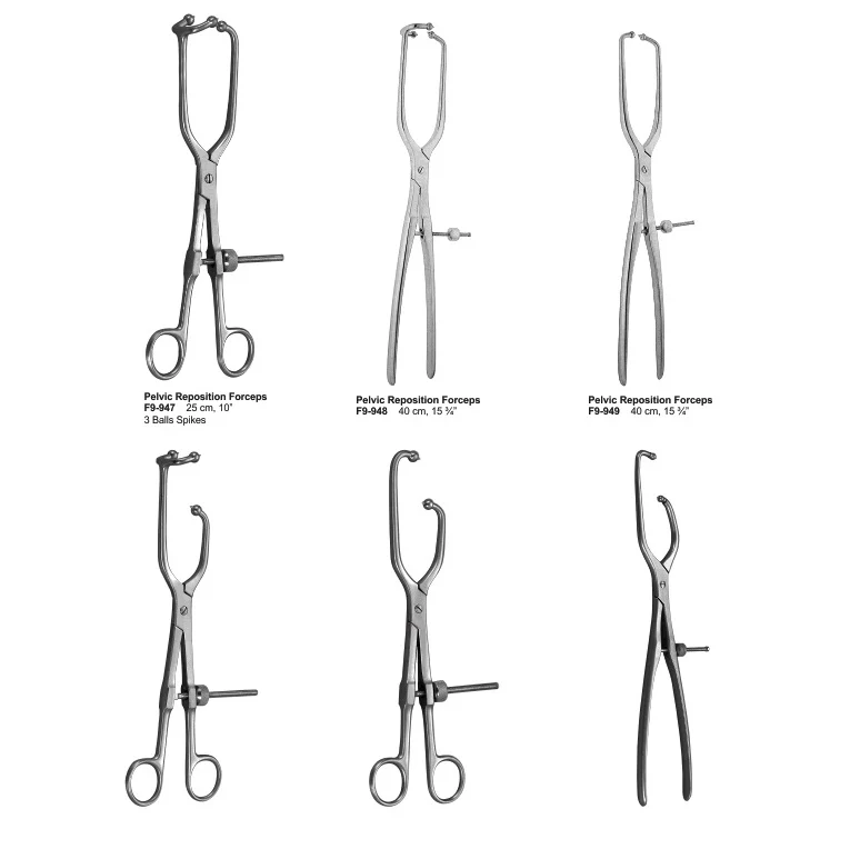 pelvic reposition forceps 25cm 10' 3 balls spikes pelvic reposition forceps 40cm pelvic reduction forceps asymmetric 25cm 10'
