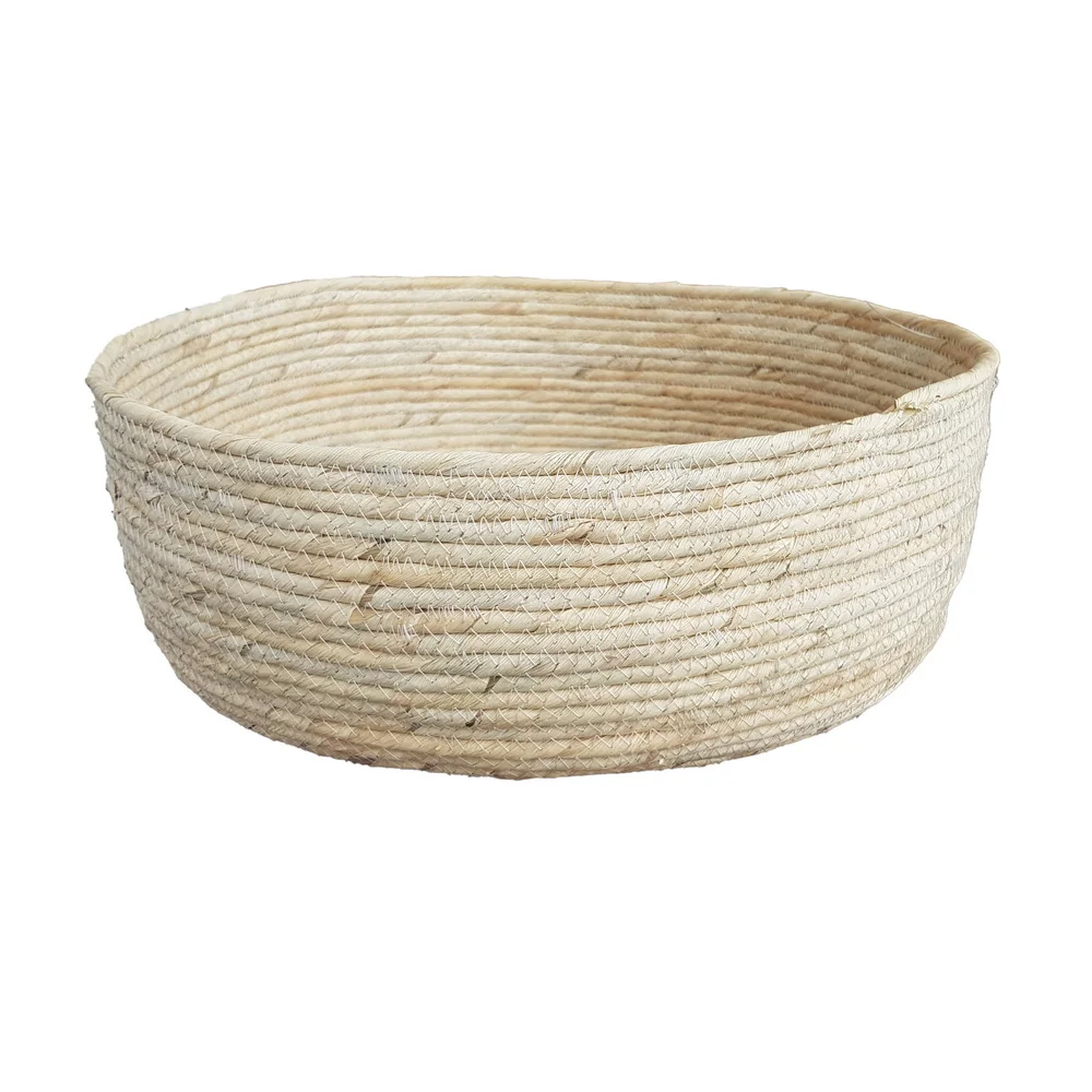 big sale round white corn basket made in vietnam  premium quality new shape natural material  bread fruit food storage basket