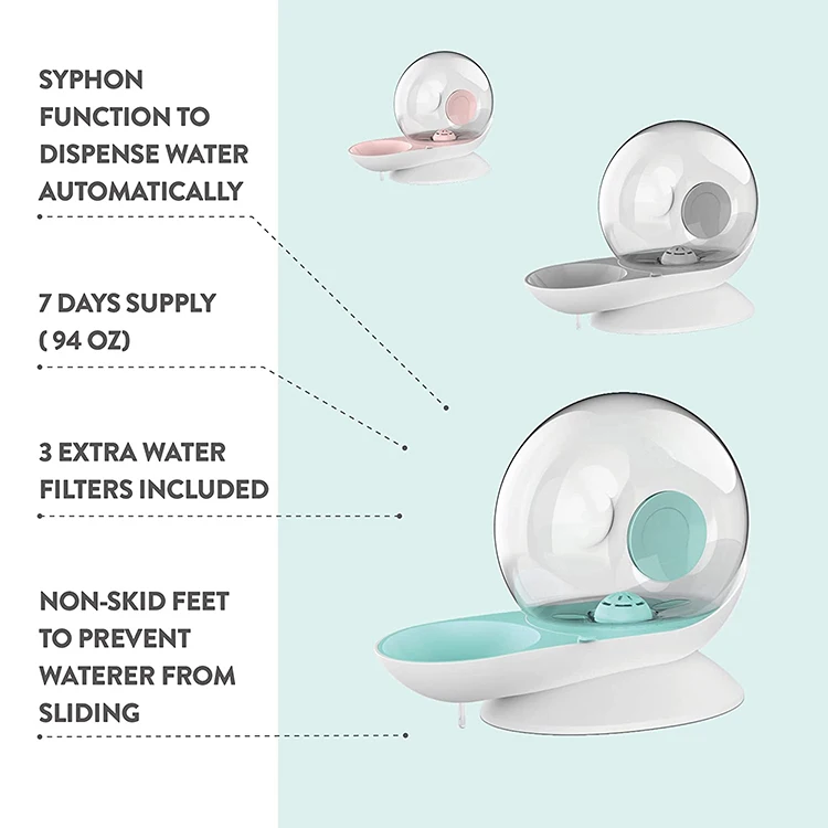 2023 Smart Luxury Electric  ABS 3L Pet Cat Dog Automatic Plastic Pet Food Drinking Water Dispenser Fountain