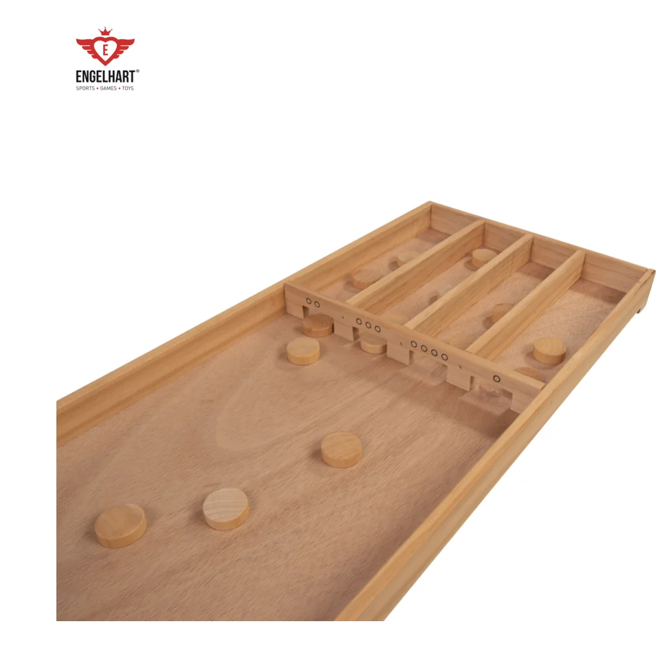 Longfield Games Shuffleboard 120 cm including 20 Shuffle Discs Wooden Recreational High Quality Professional Kids Board Games