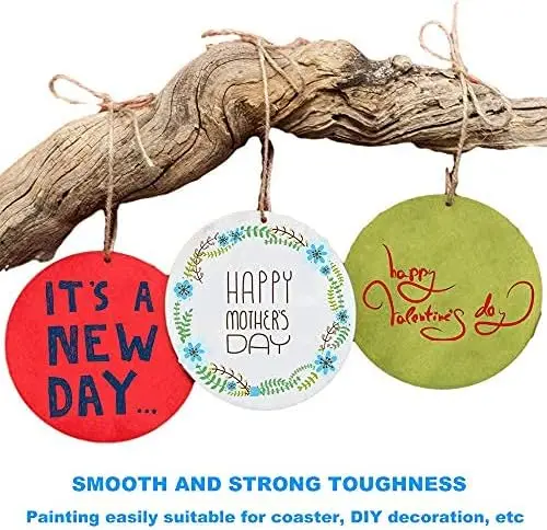 4IN Wooden Blank Tag for DIY Crafts to Paint and Decorate Ornaments Discs Supplies for DIY Christmas Decoration