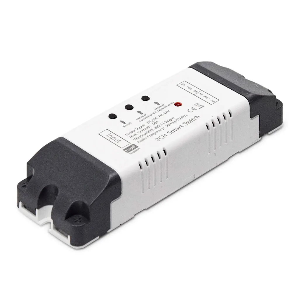 MINI Smart Tuya 2 Channel Wifi with RF Remote Switch 7-32V Relay Module 12V 24V Smart Home Automation Receiver with Smart Life