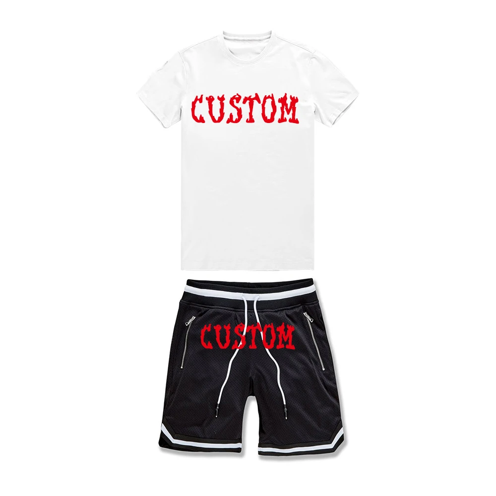 2024 New Style Custom Logo Summer Sportswear 2 Pieces Suits T Shirt Short Tracksuits Men Running Shorts Set For Men