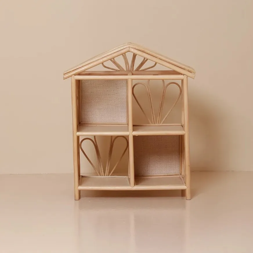 Миниатюрный ротанговый кукольный домик ручной работы, маленькие миниатюрные домики для кукол, детские игрушки для малышей