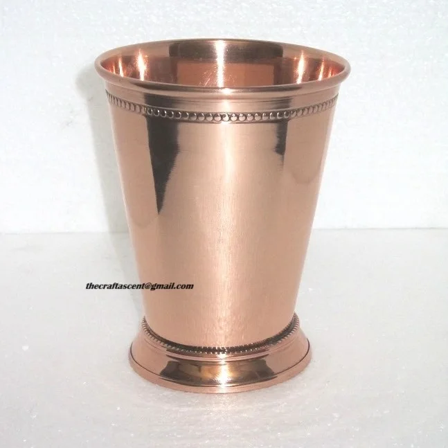Custom 100%Pure Copper Mint Julip Cups With Polished Finished 12 OZ 14 OZ 10 OZ  Julip Cups For Bar And Restaurant Drinkware