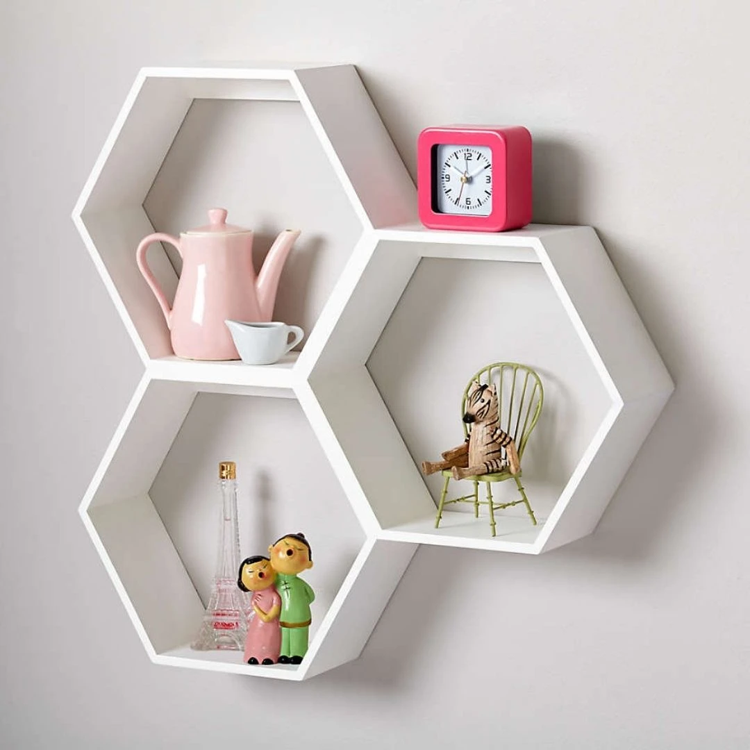 Luxury Home wall Honeycomb Shelf multi unit Set Shelf office decoration office hotel decor